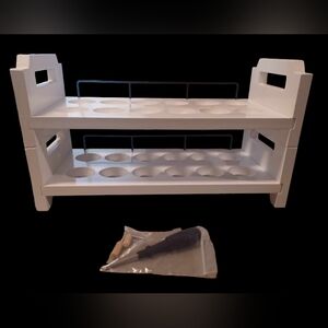 Wood Egg Holder. White. Holds 24 Eggs